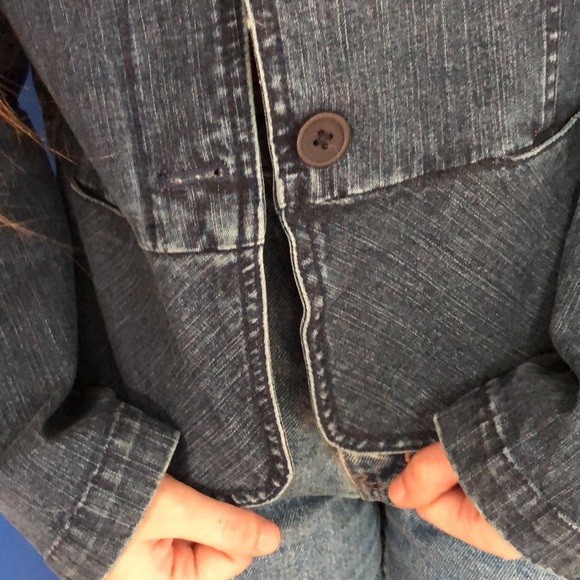 Talbots P2 denim peplum jean jacket - Picture 5 of 10